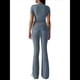 thumbnail image 3 of Pantalón de Traje de Corta Ajustado de Color Liso Gris Azul M, 3 of 10