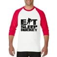 thumbnail image 1 of Artix - Mens Raglan Sleeve Baseball T-Shirts - Eat Sleep Hockey, 1 of 5