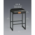 thumbnail image 4 of Bar Stools Set of 2, Counter Height Bar Stools, Synthetic Leather with Stitching, 26-Inch Tall, Ink Black, 4 of 10