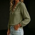 thumbnail image 4 of cocolona Ruffle V Neck Blouses for Women Long Sleeve Solid Color Shirts Fall Trendy Casual Vacation Outfits Tops, 4 of 5