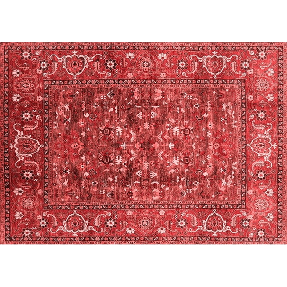 Ahgly Company Indoor Rectangle Oriental Red Industrial Area Rugs, 8' x 10'