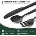 thumbnail image 3 of Hiware 48-Piece Matte Black Silverware Set for 8, Stainless Steel Flatware Set with Steak Knives, Hand Wash Recommended, 3 of 7