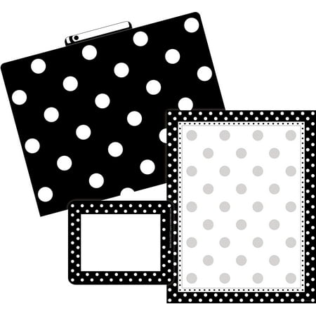 UPC: 0704068001039 | Barker Creek Get Organized Office Kit  Black & White Dots  with 12 Coordinating Designer File Folders  50 Sheets of Colorful Computer Paper  and 45 Versatile Self-Adhesive Labels/Name Tags (103)