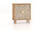 thumbnail image 3 of Farmhouse Storage Sideboard - Decorative Entryway Cabinet with Floral Motif Carved Doors, Accent Cabinet for Living Room, Dining Room, Bathroom, 3 of 9