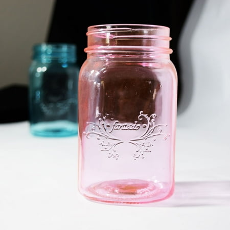 1 Pint Kit - Fantado Regular Mouth Light Pink Mason Jar, 16oz / 1 Pint by PaperLanternStore