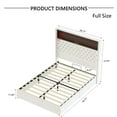 thumbnail image 2 of Harper & Bright Designs Full Size Velvet Tufted Platform Bed Frame with USB Port and Night Light, Wing-back Platform Bed with Rivet Decoration Headboard and Shelf, Beige, 2 of 15