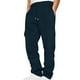 thumbnail image 1 of Pantalones largos para hombre, de color liso, holgados, con cordón, cintura elástica, multibolsillos, para trabajo, deportivos, de poliéster., 1 of 6