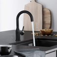 thumbnail image 2 of Wowow Grifo De Baño Negro - Fregadero De Barra Monomando De Acero Inoxidable Mezclador De Lavabo De Arco Alto - Grifo De Cocina Pequeño Con Mangueras De Suministro, 2 of 5
