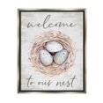 thumbnail image 3 of Stupell Industries Welcome To Our Nest Rustic Bird Egg Sign Graphic Art Luster Gray Floating Framed Canvas Print Wall Art, Design by Lettered and Lined, 3 of 5