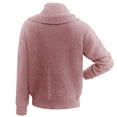 thumbnail image 4 of Arlun Women's Cowl Neck Sparkly Sequin Sweaters Casual Lightweight Solid Color Long Sleeve Knit Pullover Jumper Tops 2026 Fall Winter Soft Comfortable Outfits Pink XL, 4 of 5