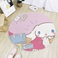 thumbnail image 4 of Alfombra redonda Kawaii Sanrio Cinnamoroll, alfombra antideslizante con dibujos animados para sala de estar, baño, dormitorio, habitación de niños, alfombrillas para cabecera, 4 of 4