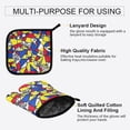 thumbnail image 3 of Yayeee Oven Mitts and Pot Holder Set of 2 Heat Resistant Kitchen Gloves Baking Hot Pad, Art Triangles, 3 of 5