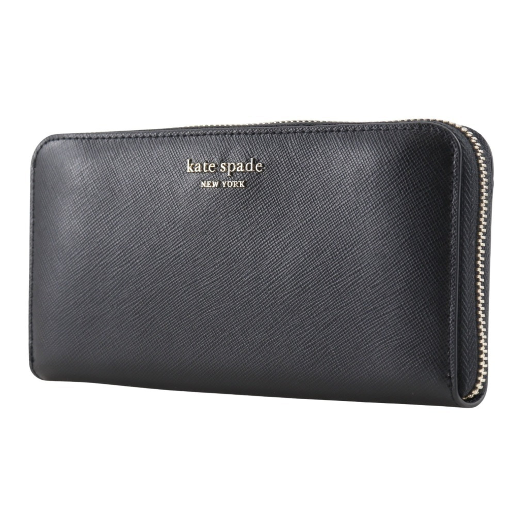 Pre-Owned Kate Spade Spencer Round Long Wallet PWR00281 Leather Black Zip Around... (Good)