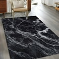 thumbnail image 4 of Area Rug for Living Room, Black Marble Non-Slip Indoor Large Carpet for Bedroom/Dining Room, Vintage Minimalism White Abstract Texture Washable Low-Profile Rectangle Floor Runner Rugs - 4 x 6 Ft, 4 of 7