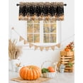 thumbnail image 4 of Kitchen Valances for Window, Autumn Pumpkin Floral Leaves Light Filtering Rod Pocket Valance Curtain, Pastoral Rose on Black Short Curtains Window Topper for Bedroom Bathroom Living Room 54x18in, 4 of 6