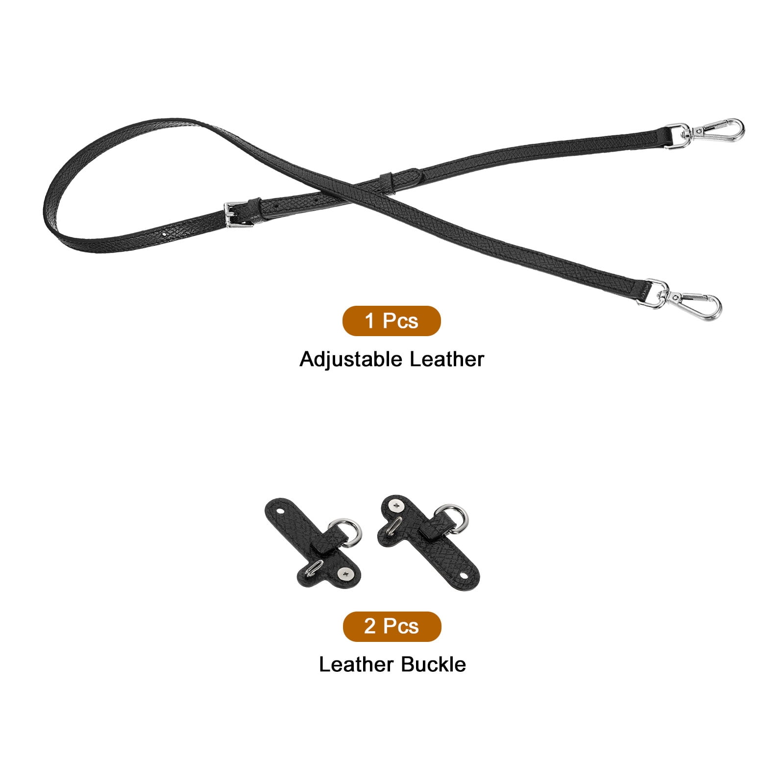 Leather Strap Kit, 95-115cm Crossbody Adjustable Leather Shoulder Strap Conversion Kit for Mini Pouch Handbags Purse Straps Crossbody, Black