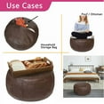 thumbnail image 7 of Thgonwid 21.7*13.7 inch Indoor Vegan Leather Pouf, Unstuffed , Deep Coffee (No Filler), 7 of 7