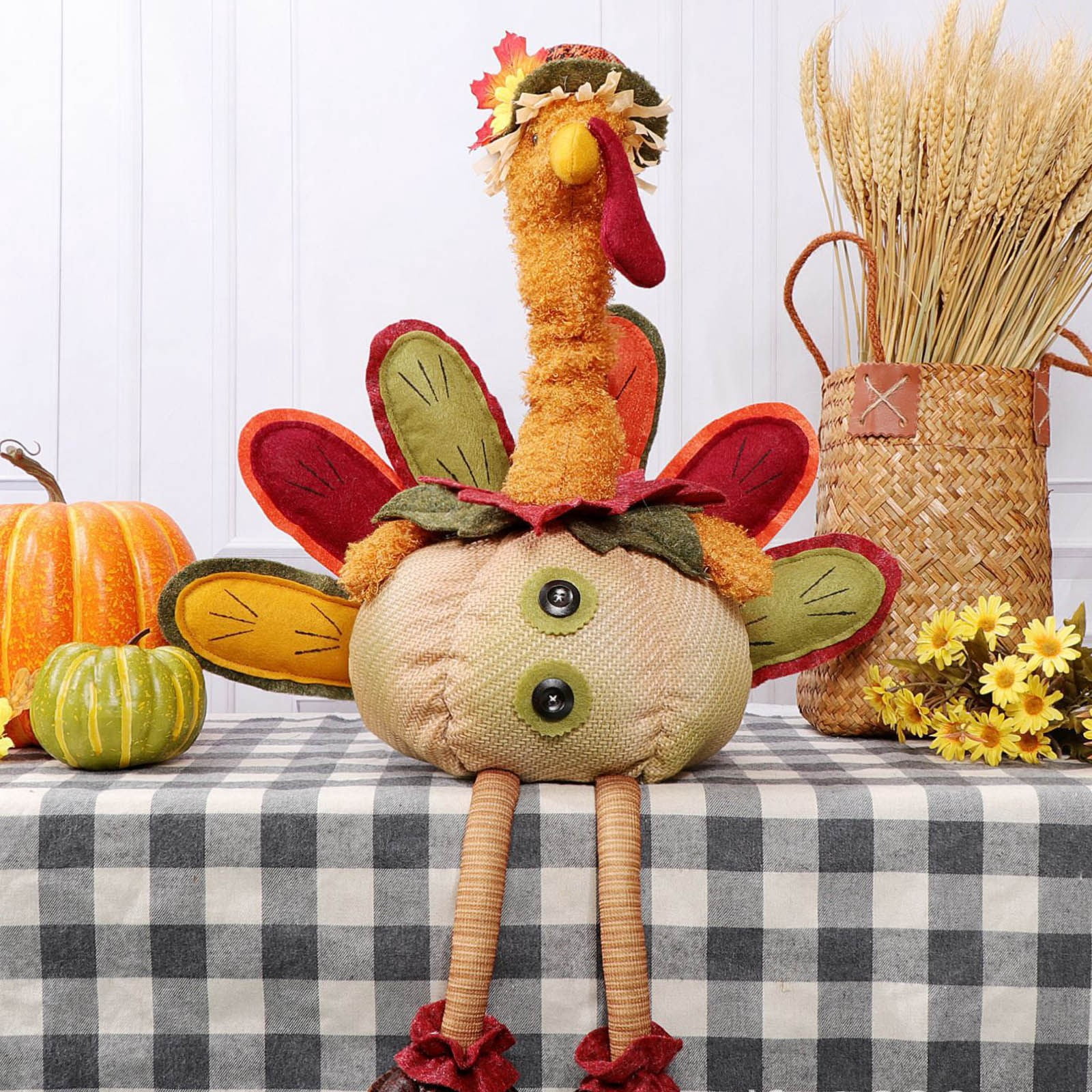kjfeif Thanksgiving Turkey Doll Retractable Festival Doll Decoration Thanksgiving Decoration,Christmas Xmax Stocking Stuffers Gifts for 3-12 Year Olds Kids Toddler Toys