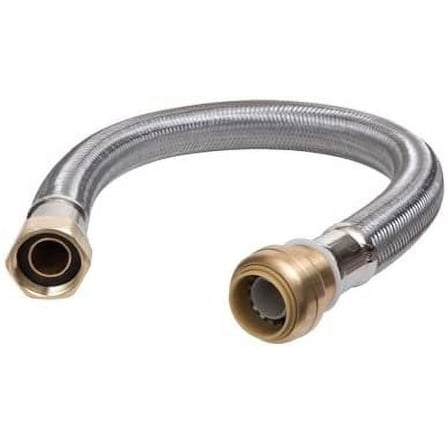 SharkBite U3088FLEX12LF 12-In. Stainless Steel Braided Water Heater Connector, Lead-Free, 3/4 x 3/4 FIP - Quantity 12