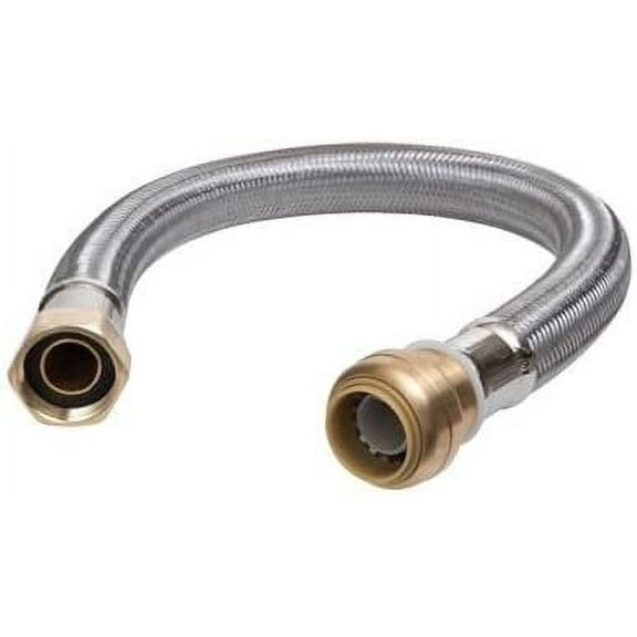 SharkBite U3088FLEX12LF 12-In. Stainless Steel Braided Water Heater Connector, Lead-Free, 3/4 x 3/4 FIP - Quantity 12