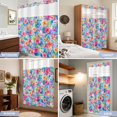 thumbnail image 4 of No Hook Shower Curtain, Summer Bohemia Shower Curtains for Bathroom with See Through Top Window, Watercolor Botanical Flowers Birds Tropical Waterproof & Washable Bath Curtain Stall 48"x72", 4 of 4