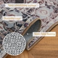 thumbnail image 4 of RYB HOME Washable Runner Rug 2x6 for Enterway Hallway, Abstract Distresssed Rug Soft Faux Wool Stain Resistant Non Slip Door Mat Runner for Kitchen Bathroom Laundry, 2x6 ft, Brown, 4 of 8