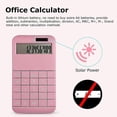 thumbnail image 2 of Calculadora básica estándar de 12 dígitos para escritorio con pantalla LCD grande para oficina, escuela, hogar y negocios, diseño moderno - Rosa, 2 of 4