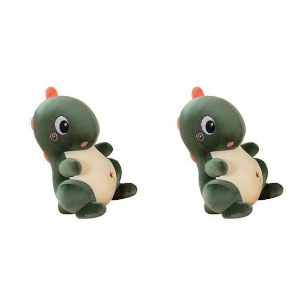 Bewildely Juguetes de peluche de dinosaurio de 30cm para niños, estilo bonito, animales suaves, recuerdos de fiesta, almohada para bebé, Verde 2piezas