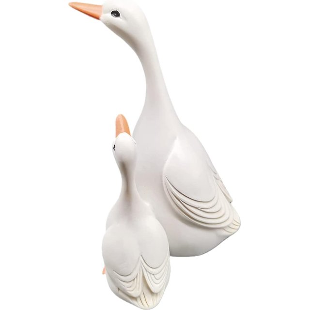 Figuras decorativas, decoración de la sala de estar, madre pato e hijo, regalo perfecto para la decoración de la tienda del hogar, ornamentos modernos de la sala de estar, poliresina, gif Feliz Sencillez