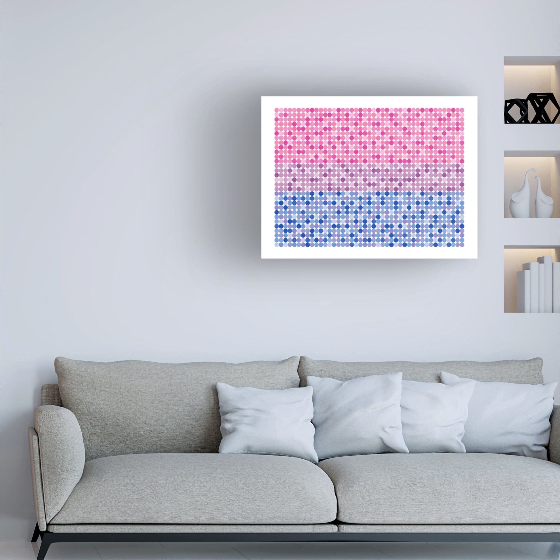 Canvas Wall Art - Tom Quartermaine 'Abstract Circle Bisexual Pride Flag' Wall Art for Living Room, Bedroom, or Office Décor by Trademark Fine Art - 19 x 14 Inches