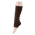 thumbnail image 2 of WREESH Women Fashion Leg Warmers Knit Set Pleated Lace Solid Color Medium Length Woolen Knitted Socks Sleeves Coffee, 2 of 5