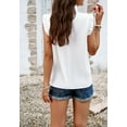 thumbnail image 5 of Solid Color Ruffle Neck Blouse, White, Medium, 5 of 5