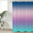 thumbnail image 4 of Shower Curtain, Teal Gradient Blue to Purple Ombre Waterproof Shower Curtain Set with Hooks for Bathroom Showers,Stalls and Bathtubs,72x72In Watercolor Simple Style, 4 of 8