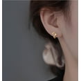 thumbnail image 2 of Solid 925 Sterling Silver Ocean Wave Hoop Earrings Huggie for Women Teens Minimalist Hoop Earrings Helix Cartilage Hoops, 2 of 13