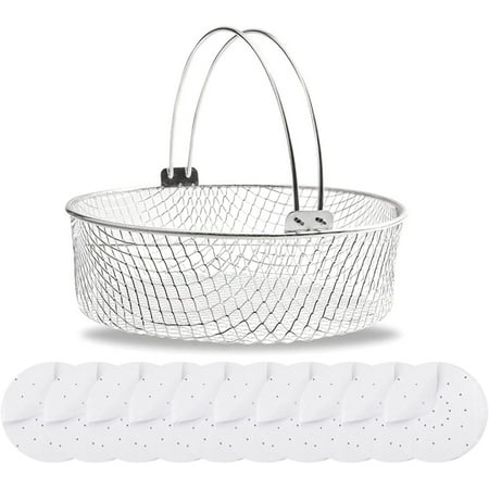 

Basket Mesh Steamer Basket Crisping Basket with 200Pcs Liners Accessories