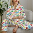 thumbnail image 6 of Balery Colorful Bus Pattern Pajama Sets for Women Long Sleeve 2 Piece Sleepwear Loungewear Sets Soft PJ's with Pockets Long Sleeve Comfy Pj Sets-Small, 6 of 7