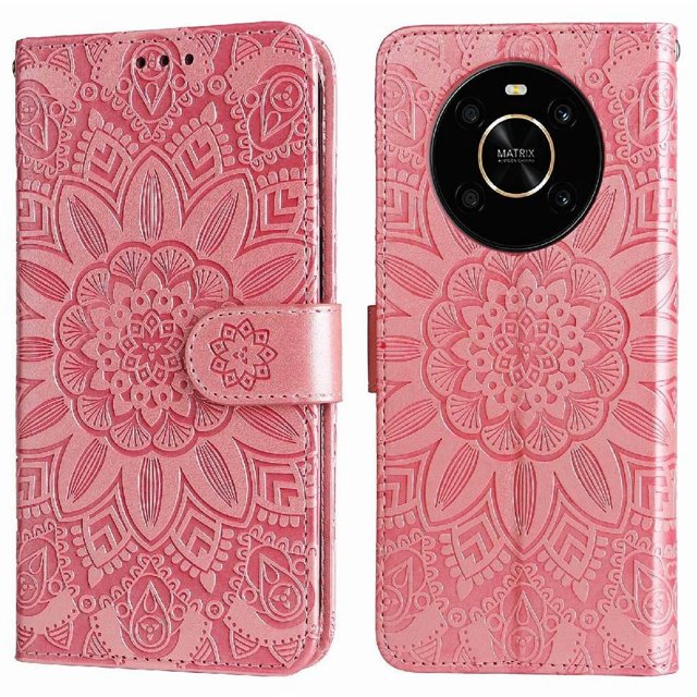 Funda tipo cartera GANGXUN para Honor Magic 4 Lite 4G/5G , diseño girasol, cuero PU, soporte, cierre magnético, tarjetero