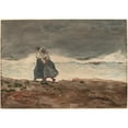 thumbnail image 2 of Winslow Homer 14x11 Black Ornate Wood Framed Double Matted Museum Art Print Titled: Danger (1883-1887), 2 of 5