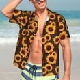 thumbnail image 4 of Cauagu Red Black Plaid Sunflower Print Hawaiian Shirt for Men,Casual Short Sleeve Button Down Shirts Summer Beach Men's Regular-Fit Short-Sleeve Print Shirt -XX-Large, 4 of 6