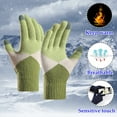 thumbnail image 5 of Niaviben Safety Gloves for Men Winter Gloves Cotton Gloves Work Gloves Winter Clothes for Women Mens Gloves Wool Liner Gloves Green One Size, 5 of 7
