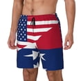 thumbnail image 5 of Men's 2 in 1 Swim Trunks with Compression Liner America Texas Flag Quick Dry Beach Shorts, 5 of 6