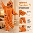 thumbnail image 6 of Womens Hooded Jumpsuit Cute Pajamas for Women Coral Fleece Thick Winter Funny Pumpkin Onesies Adult Pajamas Onesie for Women Long Sleeve Loose Pajamas M, 6 of 6