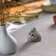 thumbnail image 3 of Buddha figurine, laughing happy, Crystal Carved Feng Shui Wealth, decorative home accent, meditation room, office desk decor, 8-inch tall, detailed craftsmanship, wooden base, for bedroom,, 3 of 8