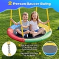 thumbnail image 5 of Swing Sets,Fashionsport Outfitters Heavy-Duty Metal Swing sets for Backyard, Playground,Outside Toys with Climber Net,Climber Wall,Saucer Swing,Wave Slide,Belt Swing ,Trapeze Bar for 7 Kids Aged 3-12, 5 of 11