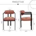 thumbnail image 5 of Hassch Mid-Century Modern Dining Chairs, 2 Pack Fabric Upholstered Accent Armchairs with Curved Backrest, Cushioned Seat, and Black Metal Frame (Orange), 5 of 8