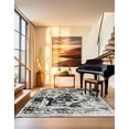 thumbnail image 4 of Unique Loom Sofia Collection Area Rug - Salle Garnier (8' Square Black/Ivory), 4 of 7