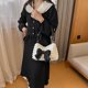 thumbnail image 3 of Bolsos de hombro para mujer Bowknot Underarm Bag Bolsos sólidos Embrague femenino (Blanco), 3 of 6