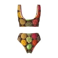 thumbnail image 5 of Daiia Spices And Herbs Women's Bikini Set Two Piece Swimsuit High Waisted Bikini Adjustable Straps Bikini Perfect for Beach, Pool, and Summer Vacation-Small, 5 of 9