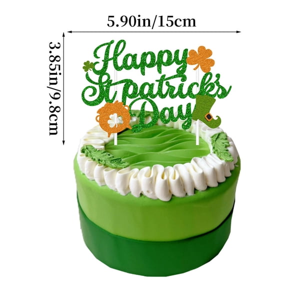 Cake Decoration Edible Cake Topper Birthday Supplies St. Patricks's Day Decorative Pullover Irish Birthday Cake Insert