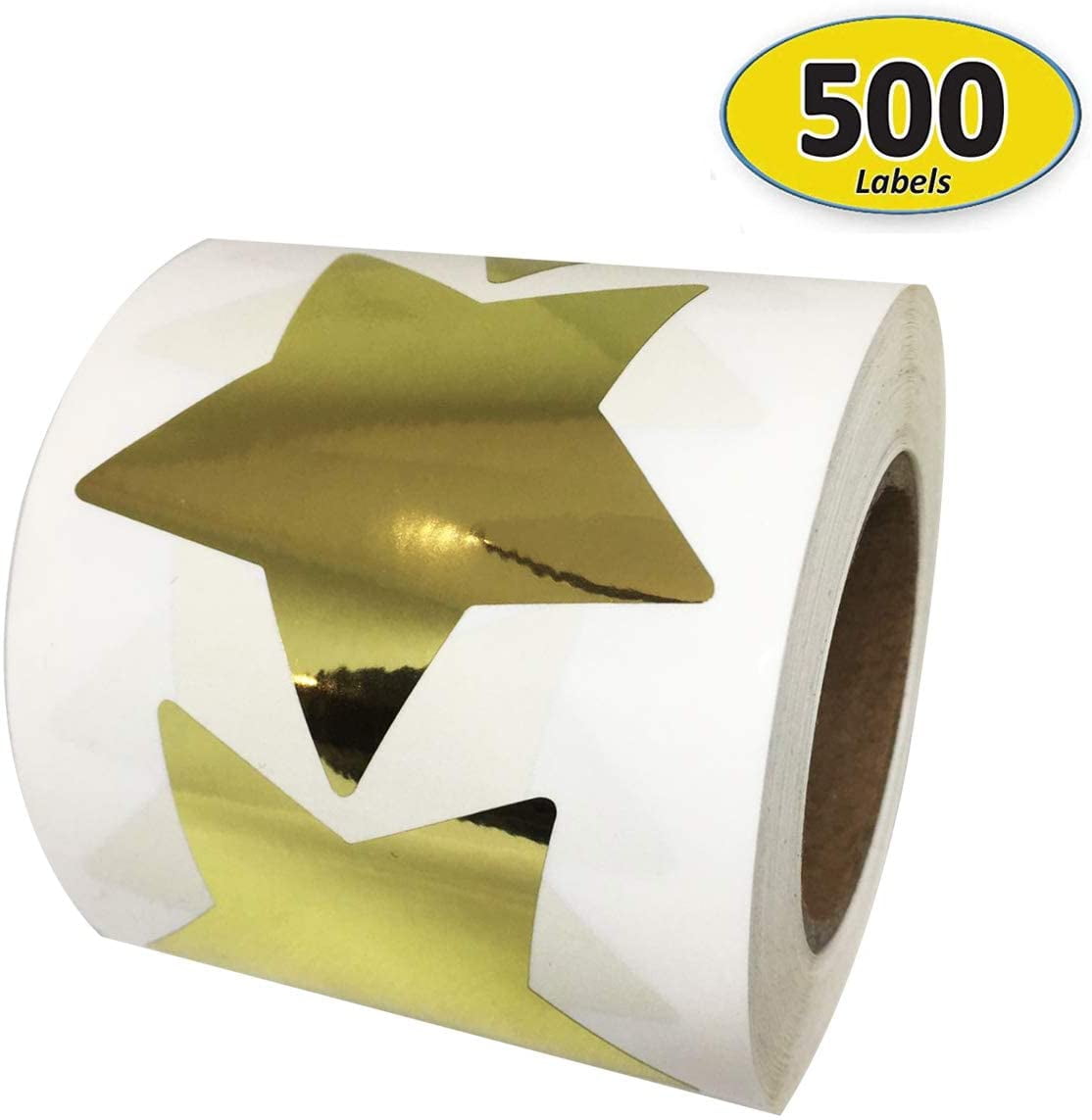 Christmas Foil Gold Star Stickers, 2 Inch Glitter Metallic Stars Self